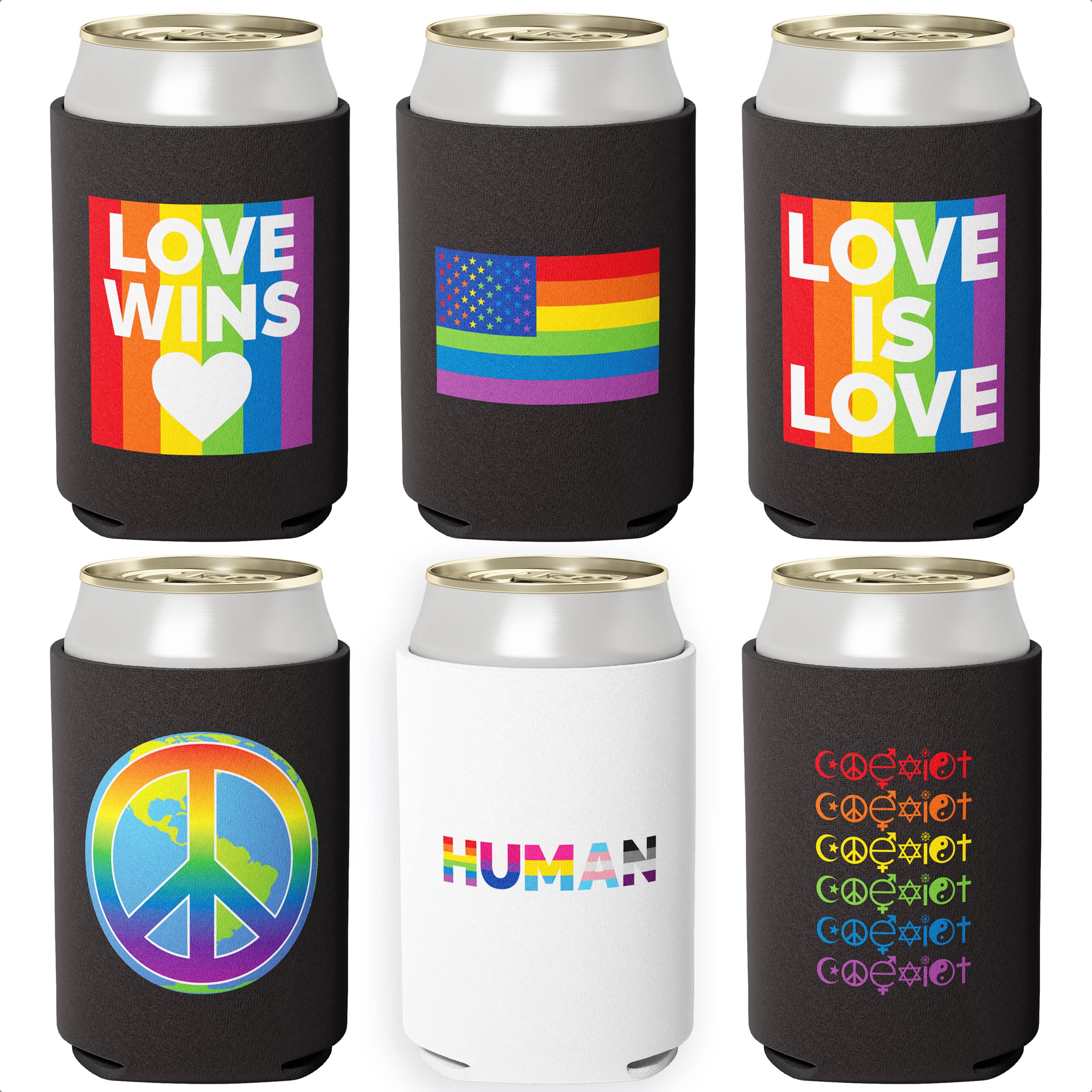 Amazon.com: Super Vibrant, Be Proud LGBTQIA Coolies 6 Pc Set. Gay